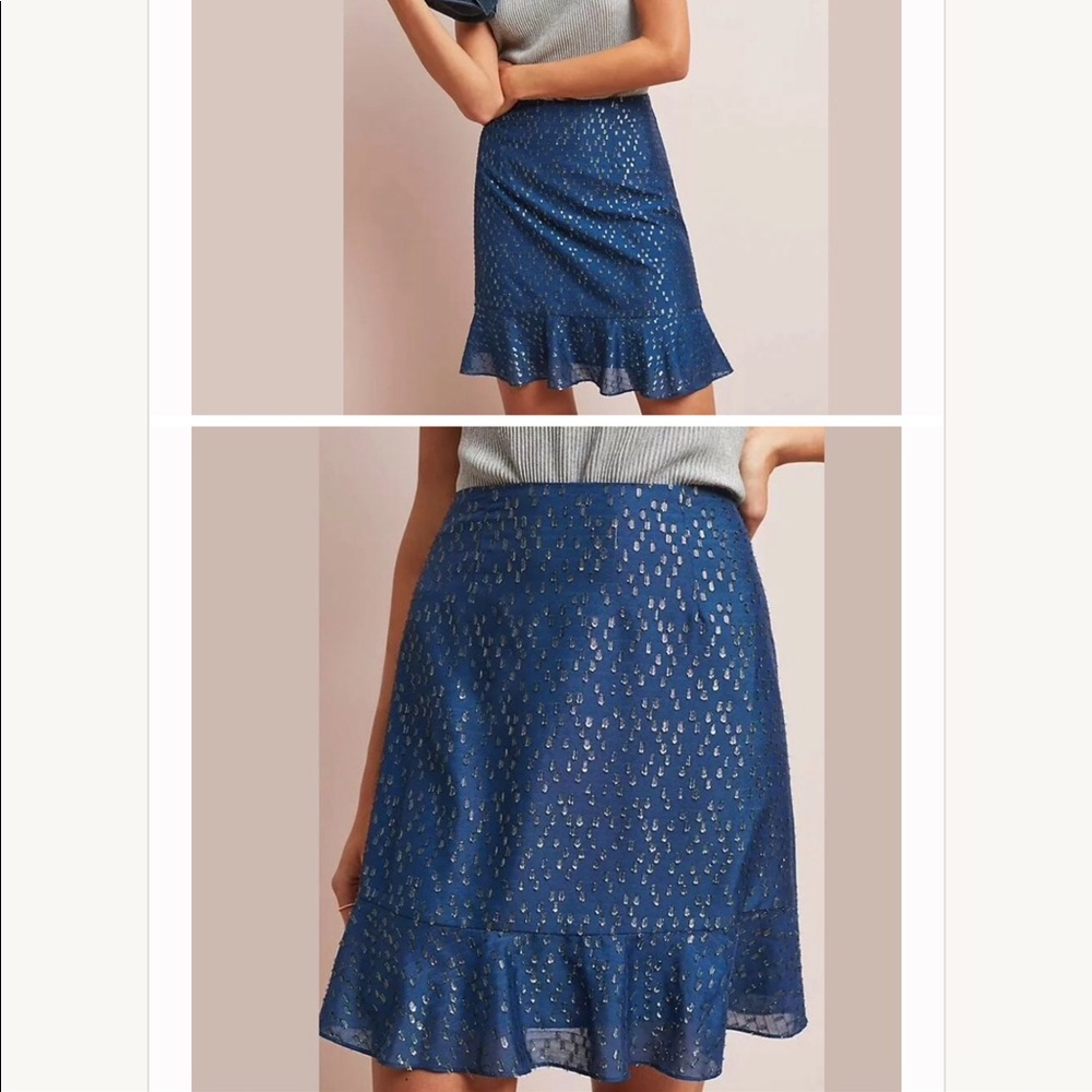 Anthropologie Hutch Metallic Skirt XS